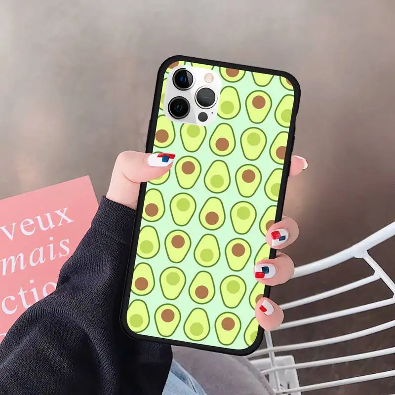 

Luxury Cartoon Fruit Avocado Phone Case For Iphone 6 6s 7 8plus X Xr 11 12 Mini Pro Max Cover Fundas Coque