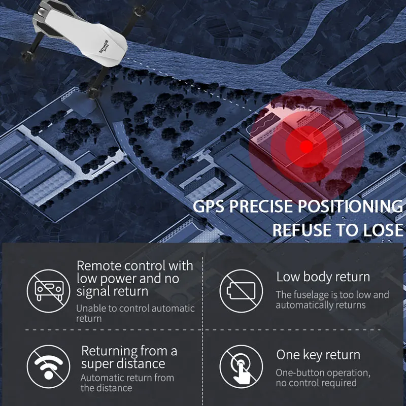 Складной Радиоуправляемый вертолет F8 GPS 2K HD широкоугольная камера Квадрокоптер