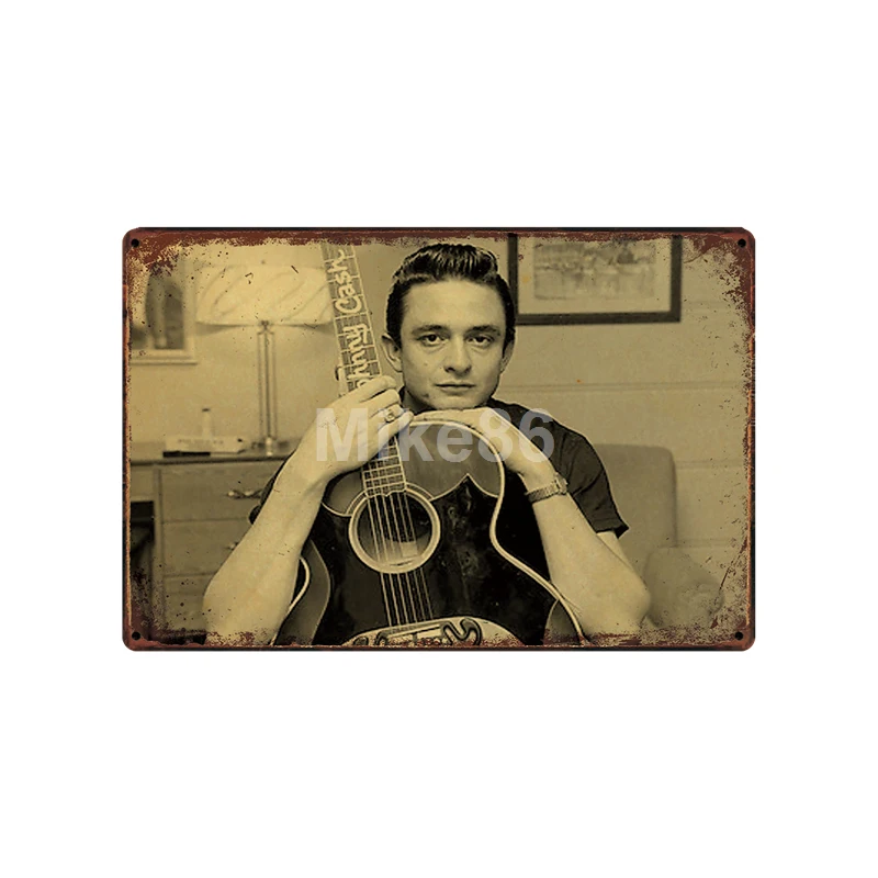[Mike86] Jonny CASH MUSIC металлическая вывеска винтажный Паб Магазин рисунок на железной поверхности в стиле ретро художественный плакат Искусство 20*30 см LT-1795 - Цвет: GLA-3768