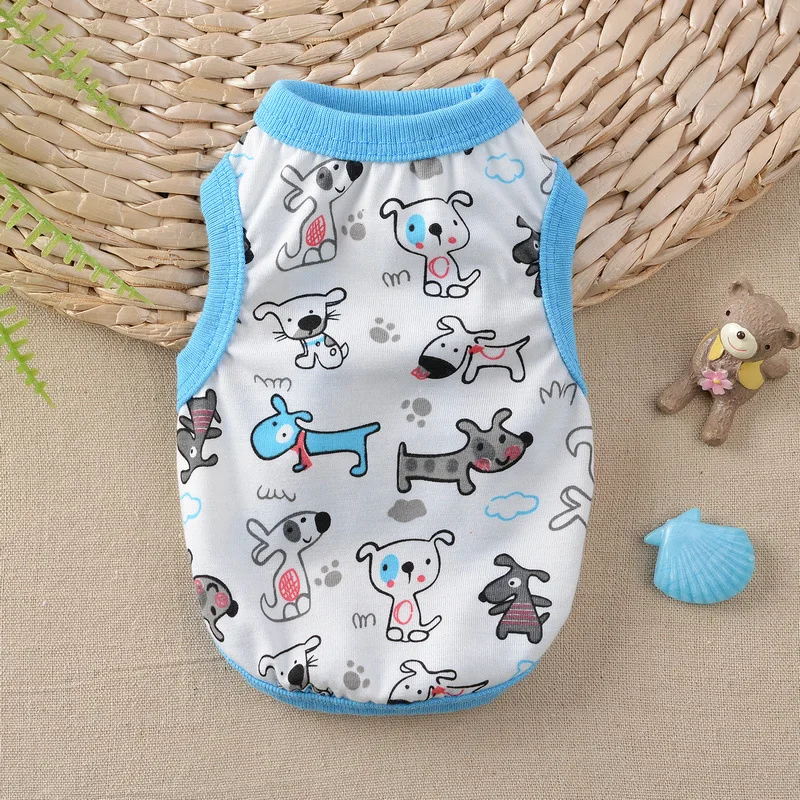 

Lovely Comfortable Striped Pet Vest Sleeveless Printing Durable Multicolor Summer Dog Shirt Cute Puppy Dog Accessory Cat T-shirt