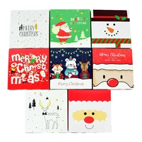 5pcs merry christmas paper box santa claus elk candy cookie packaging box christmas new year party decor kids favors gifts boxes