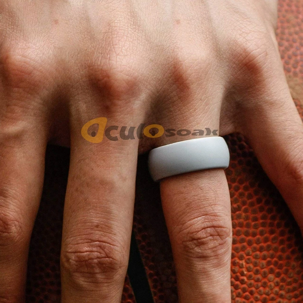 Гипоаллергенное эластичное Силиконовое обручальное кольцо 8 мм для мужчин и