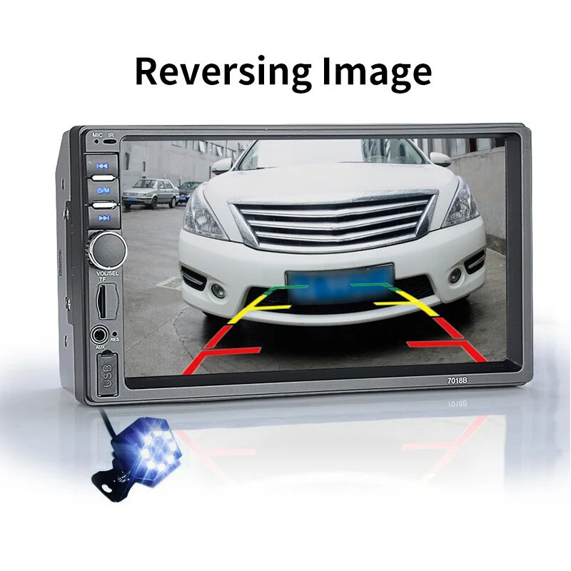 Hippcron Автомагнитола MP5 2 Din Bluetooth HD 7 "сенсорный экран стерео 12 В FM ISO Power Aux вход SD USB
