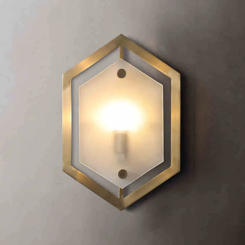 

Modern Copper Glass LED Wall Lamp Wall Decoration Living room Bedroom Wall Sconce Surface Mount Home Luminaire Loft Wall lights