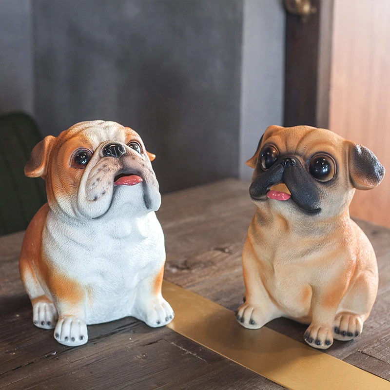 Копилка для мопса собаки домашнее искусство из смолы копилка денег Pulldog коробка