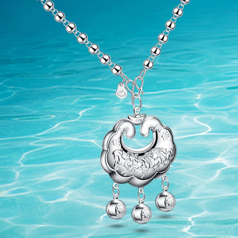 Ожерелье из стерлингового серебра для женщин Женское ожерелье 925 пробы Модный