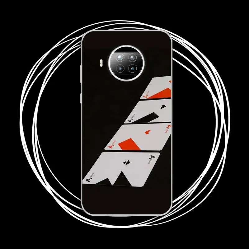 

Phone Case Transparent for Xiaomi mi Redmi note 10 t 8 9 pro lite 11 Samsung S 8 9 10 20 Design poker wallpaper