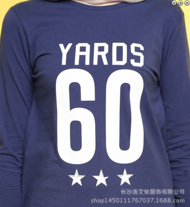 

WEPBEL Long Sleeve Dress New Muslim Women's High Waist Letter Print Dress Malays Clothing Ramadan Islamic