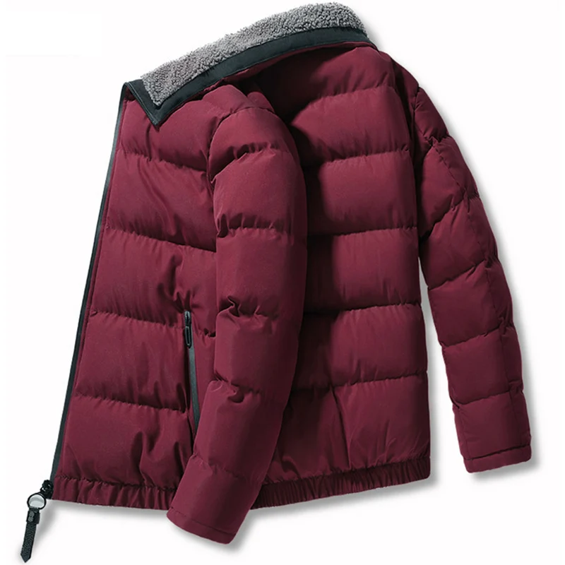 Men's Autumn Winter New Warm and Velvet Fashion All-match Down Jacket Thick Casual Cold-proof Warm Parker High-quality Jacket
