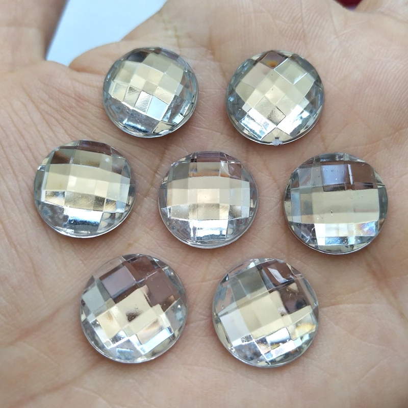 Прозрачные Акриловые стразы 50 шт. 14 мм с плоской задней стороной круглые камни и