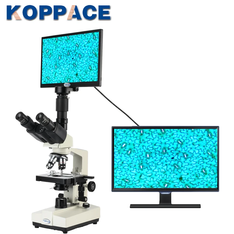 

KOPPACE 40X-1600X Trinocular Biological Microscope 2 Million Pixels 11.6-inch High-Definition HDMI Compound Microscope