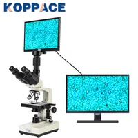 koppace 40x 1600x trinocular biological microscope 2 million pixels 11 6 inch high definition hdmi compound microscope