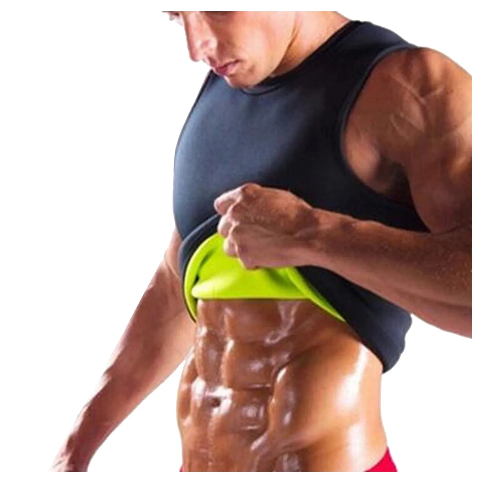 Slimming Men Neoprene Sauna Suit Hot Body Shaper Corset For Weight Loss Waist Trainer Sweat Vest Tank Top Workout Shirt | Мужская одежда