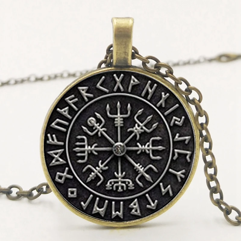 2019/Новинка подвеска Vegvisir Viking Compass Ювелирное Украшение стеклянный кабошон