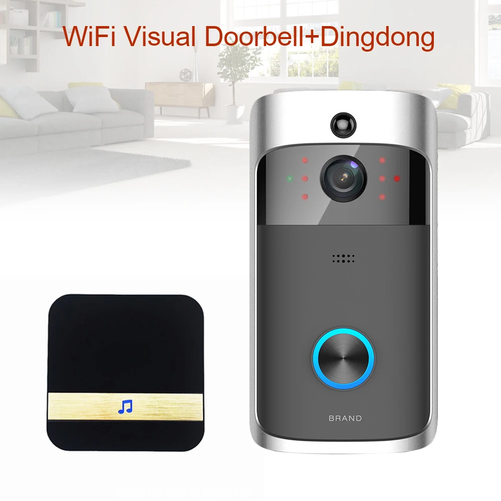 Option 3 Умный беспроводной дверной звонок, Wifi, для домашней безопасности, видео, дверной зритель, звонок, дверной звонок с камерой, цифровые видео глаза для двери - Цвет: Option 3