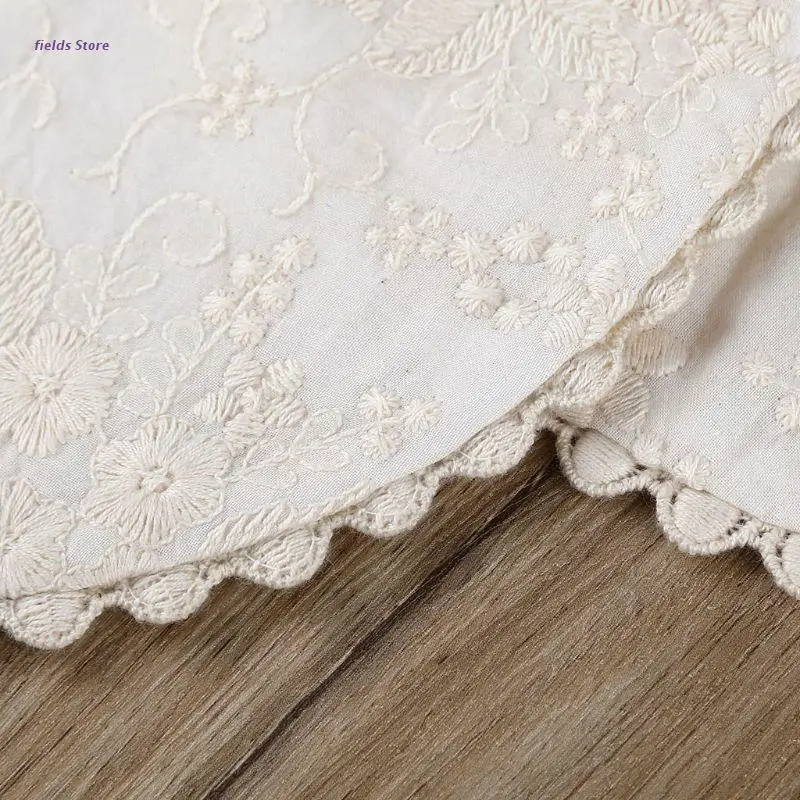 

XX9E Newborn Baby Embroidery Saliva Towel Toddler Feeding Burp Cloth Cotton Bib Scarf