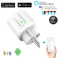 smart plug eu 16a 100 240v wireless adapter with app voice remote control power monitor timer socket for google home and alexa