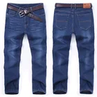 Мужские зимние теплые толстые флисовые черные эластичные свободные брюки 2021, мужские трендовые брюки с широкими штанинами, мужские джинсы