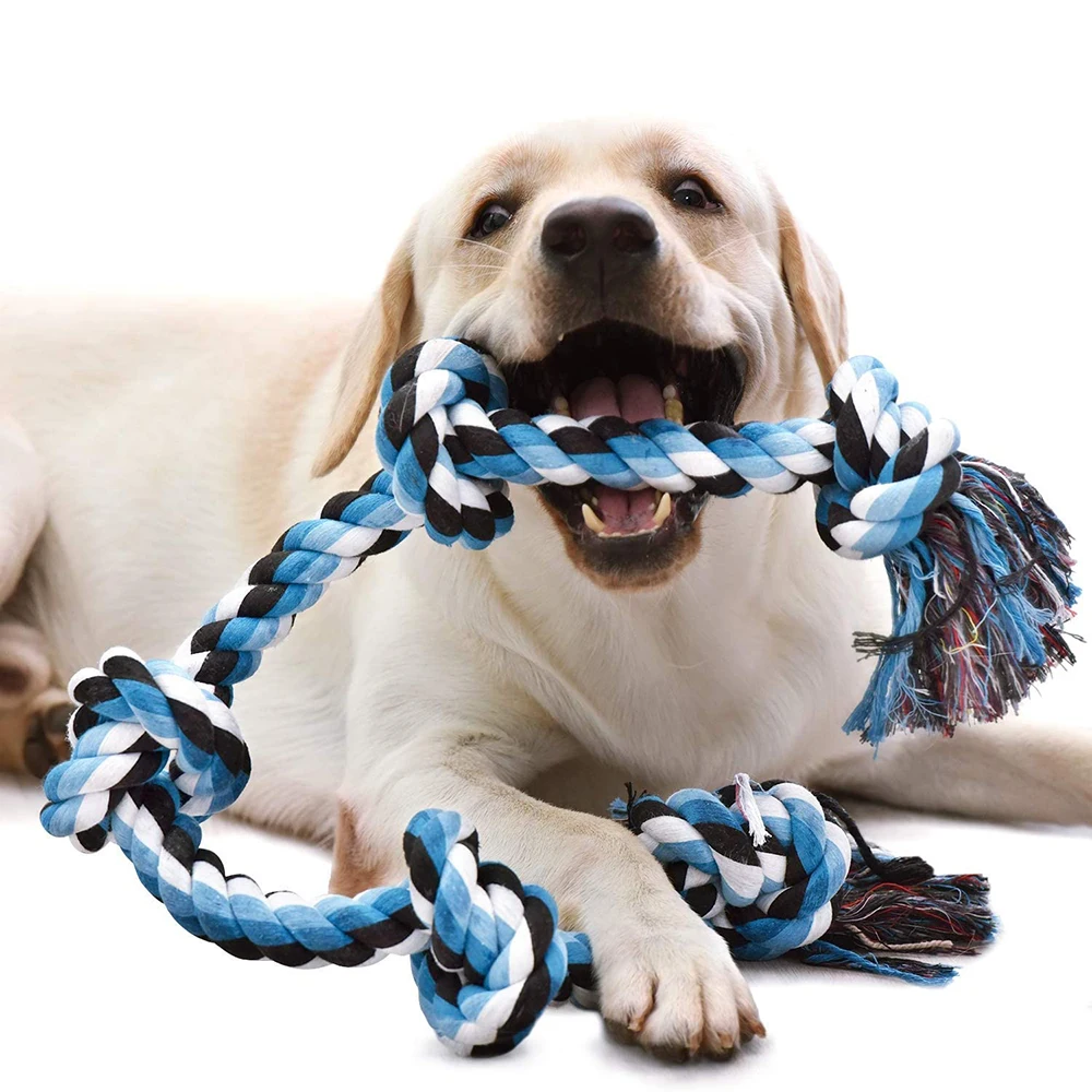 Веревка для собак игрушки агрессивных жевателей 3 фута 5 узлов нерушимая собака