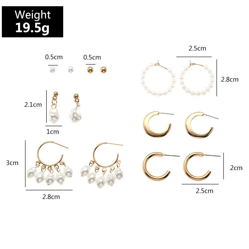 6 для Кафф с зажимом на Серьги жемчугом поддельный пирсинг серьги клипсы золотое