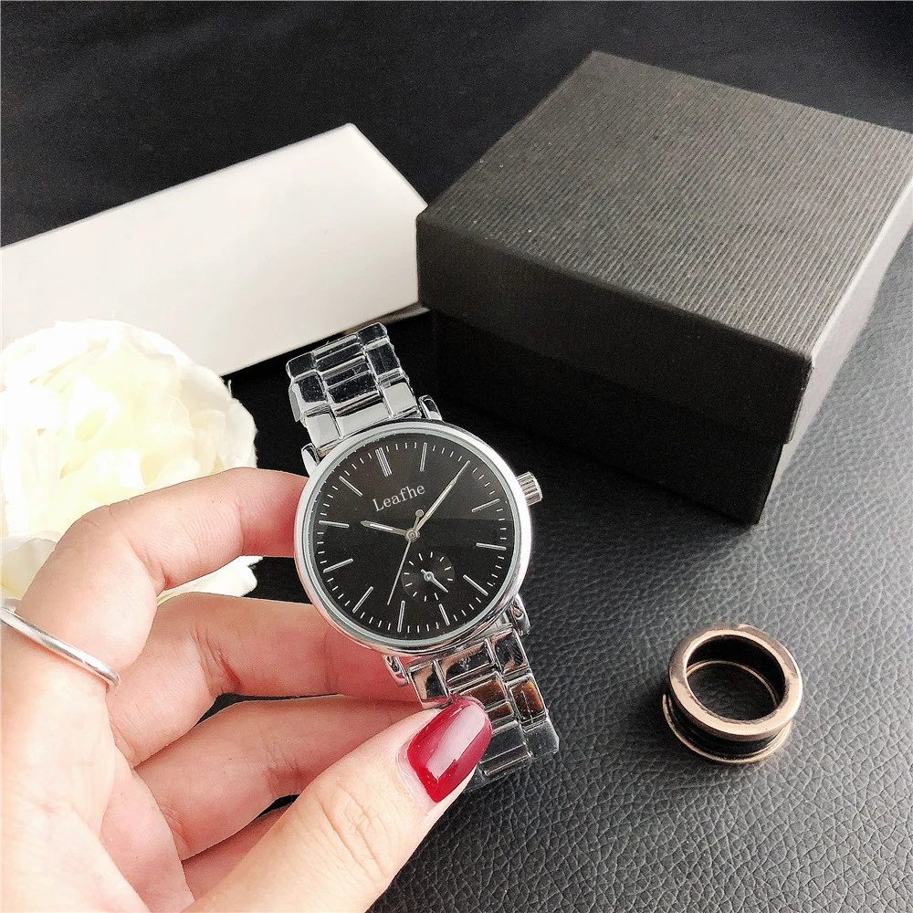 

Fashion Ladies Watches Silver Gold Stainless Steel Material Butterfly Buckle Quartz Watch Black Clock Montre Femme relogios