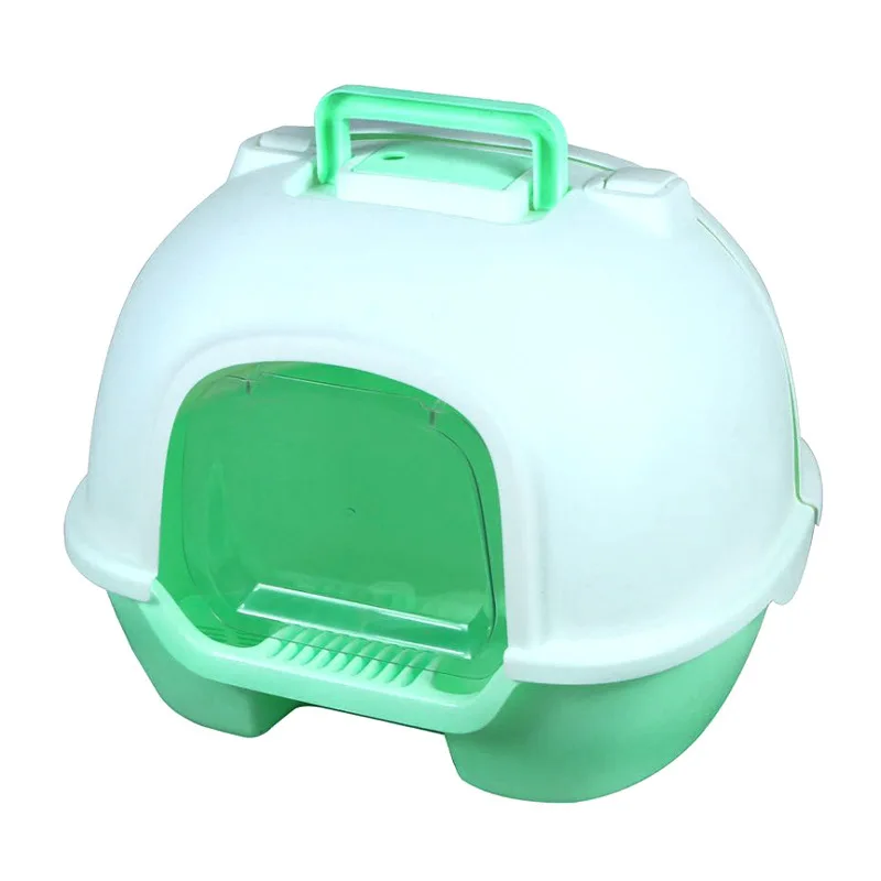

Cat Toilet Large Rear Clamshell Cat Litter Box Oval Space Capsule Type Cat Toilet Fully Enclosed Portable Plastic Cat Litter Box