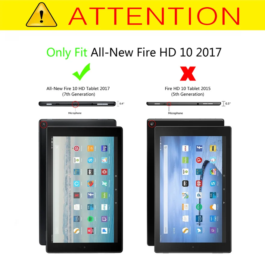 Ультра тонкий чехол Funda для Amazon Kindle Fire HD 10 10," планшет из искусственной кожи Умный Магнитный защитный чехол-подставка
