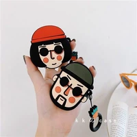 3d creative cartoon couple case for airpods 1 2 protective sleeve for airpods pro wireless bluetooth headset silicone soft shell
