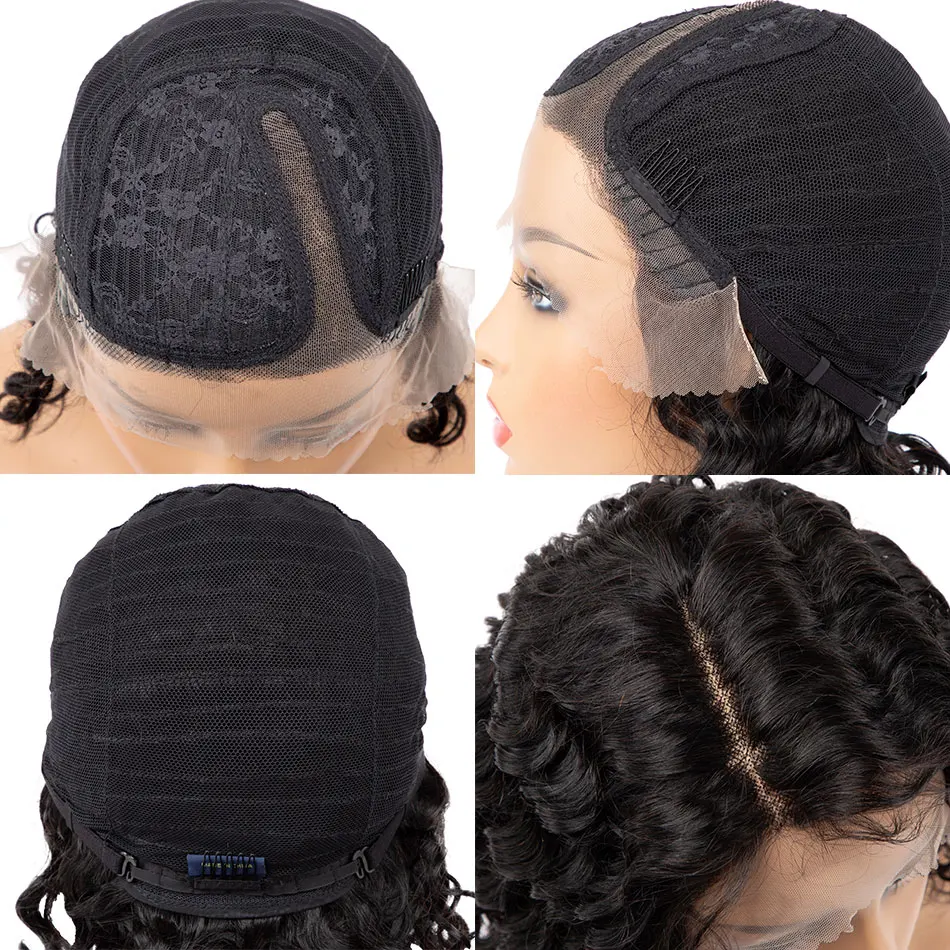 

Water Wave Lace Front Wig Short Bob Curly Human Hair Wig Brazilian Wet And Wavy Bob Lace Front Human Hair Wigs For Black Women