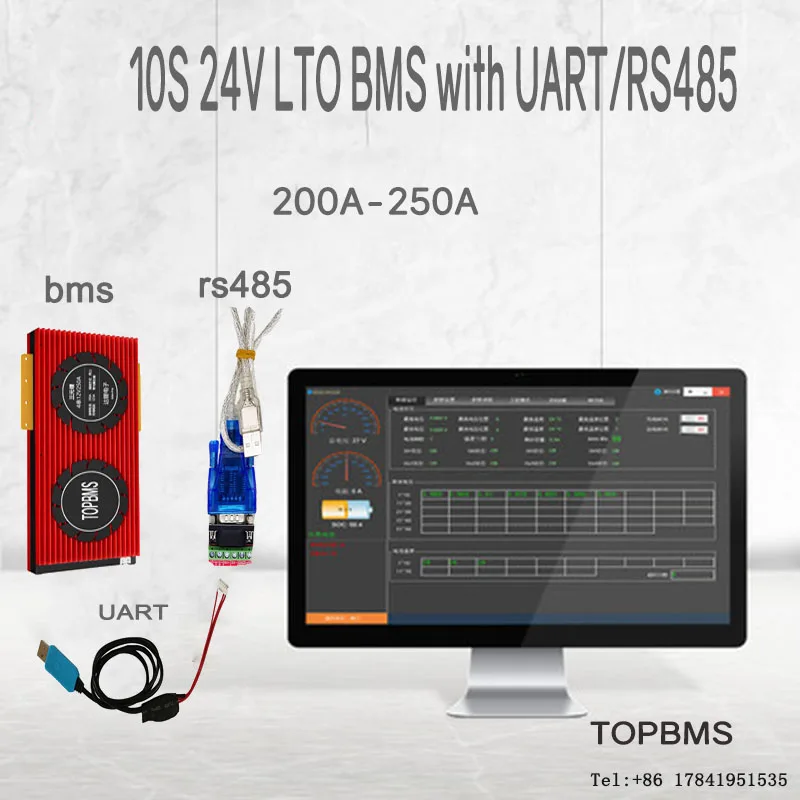 Титанат лития Батарея BMS 10 S 24V 200A250A Bluetooth RS485 может NTC UART для Аккумулятор лто 2 4 V