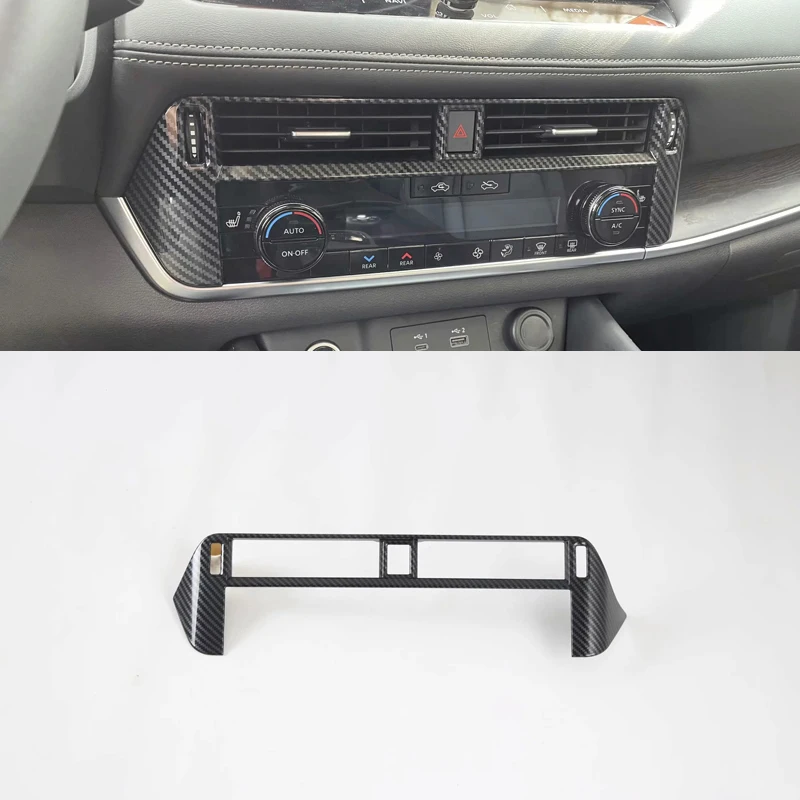 

For Nissan X-Trail 2021 1PC Car Air Conditioning Vent Outlet Carbon Fiber ABS Cover Trim Car Accessories