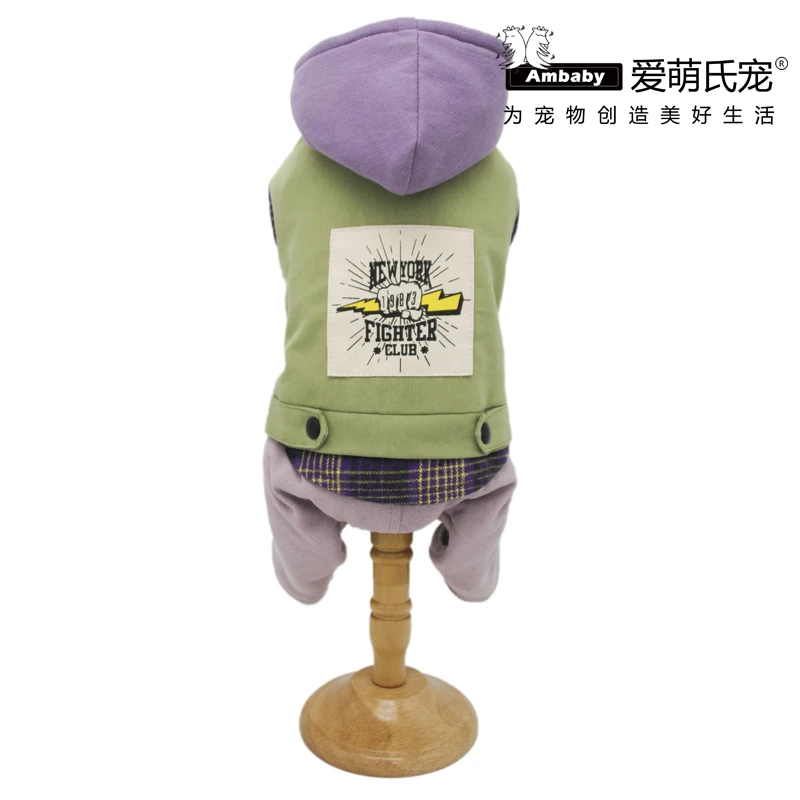 Ambaby 2019 осенне зимняя одежда для домашних животных в клетку с капюшоном на возраст