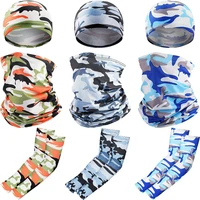 uv protection neck gaiter scarf with cooling arm sleeve and skull cap helmet liner summer for women men cycling hiking