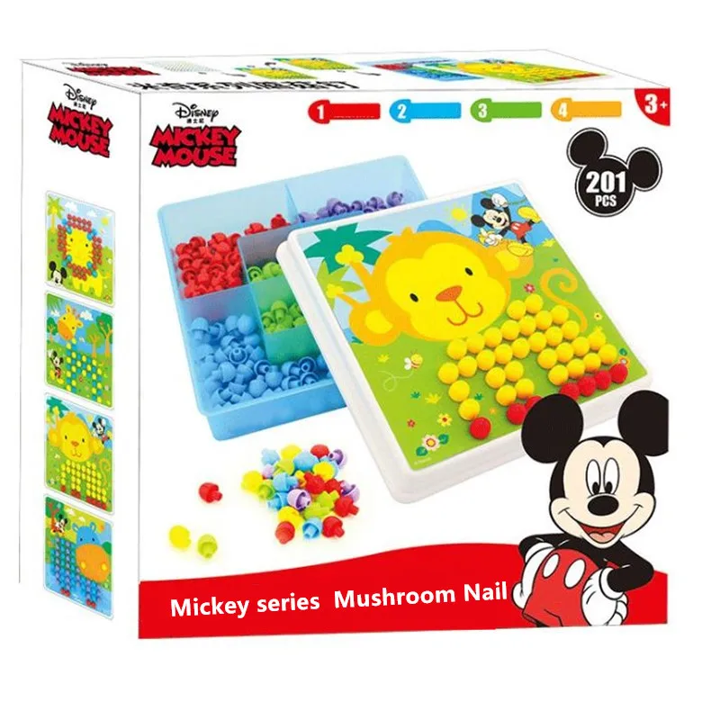 

Детские развивающие игрушки Disney, вставка для ногтей в виде грибов, пазл для детей 3-4-5-6-7 лет, Игрушки для раннего развития