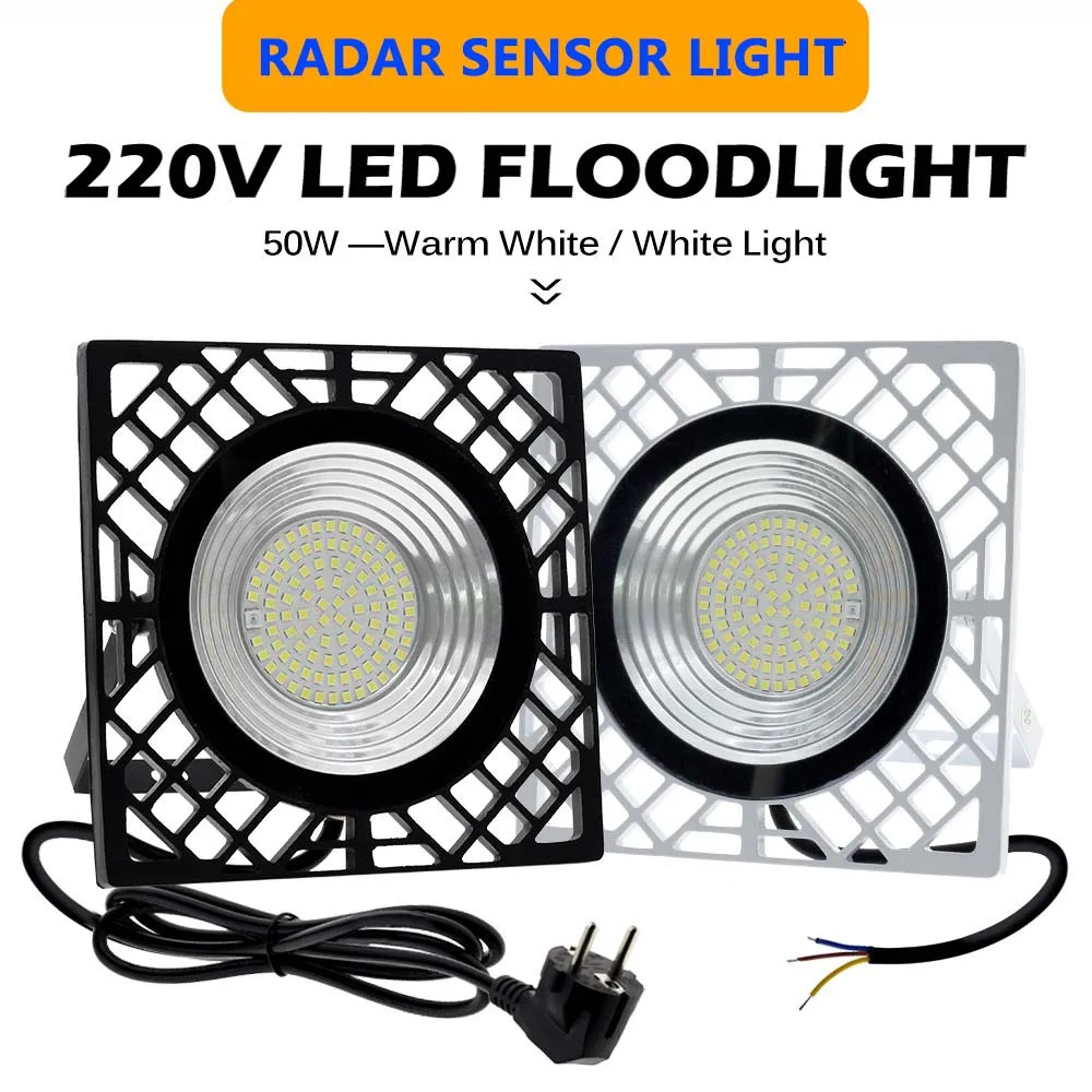 

50W PIR Motion Sensor Led Flood Light AC 220V 230V 110V For Outdoor Floodlight Spotlight IP65 LED Street Lamp Landscape Lighting
