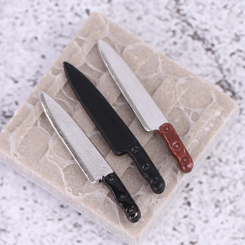 

1:12 Dollhouse Miniatures Metal Knife Model Mini Kitchen Accessories Toys