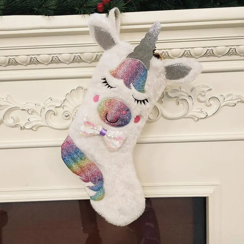 Подарочный Рождественский чулок мешок конфет украшения рождественской елки