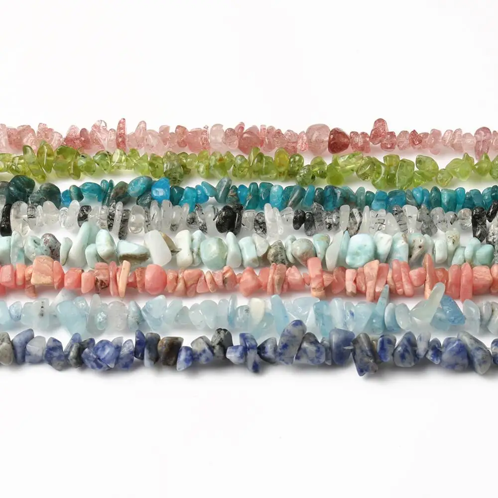 Бусины из камня и гравия 5-8 мм