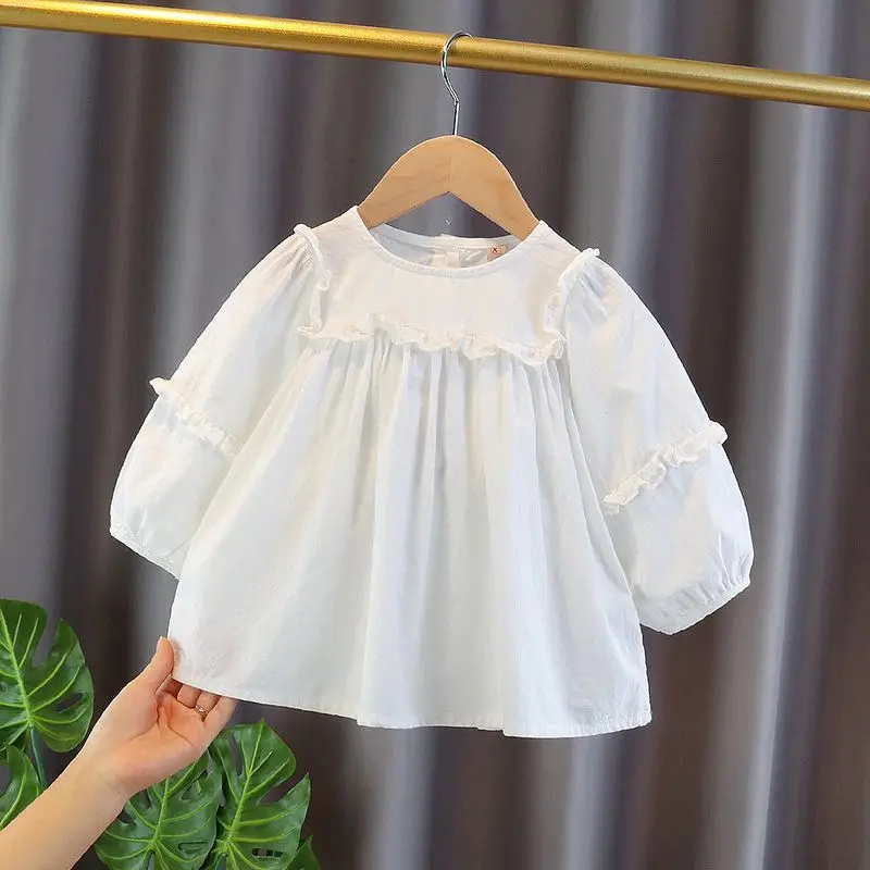 

2021 Spring Autumn Toddler Girls Blouses Baby Princess Tops Kids Long Sleeve Shirts Girls Blouse Casual Fashion Clothing D475