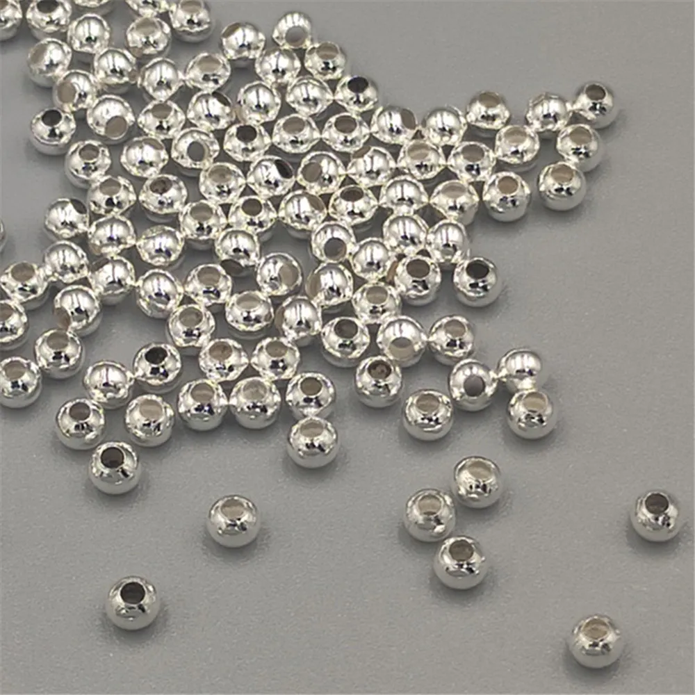 

3mm 500pcs Silver Plated Round Ball Spacer Beads Metal Beads Jewelry Findings