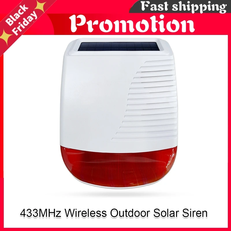 433 МГц Беспроводной открытый Солнечной Сирена светильник со стробоскопической