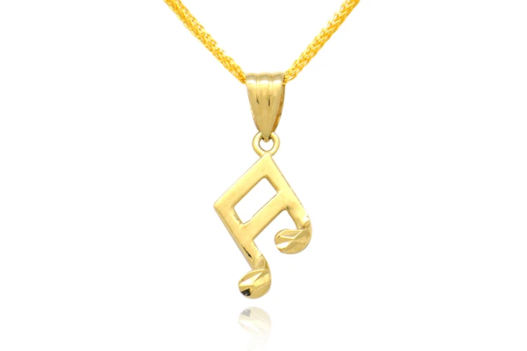 Women 18K Solid Gold Charm Fancy Note Shape 18 Carat AU750 Real Pure Genuine Pendant for Female Office Jewelry | Украшения и