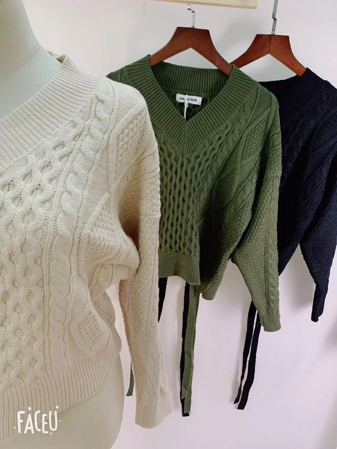 

New Winter Sweater Women Pullover Girls Tops Vintage stripe Autumn Elegant Female Knitted Outerwear Warm Sweater Oversize