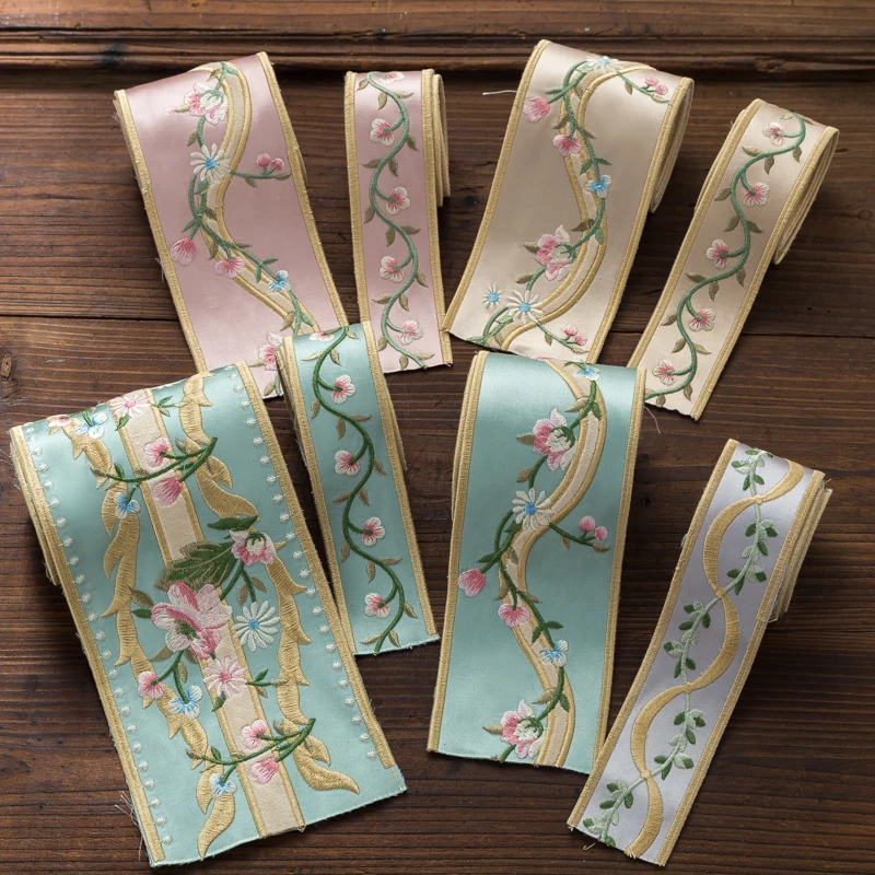 50 см винтажная Этническая Вышивка Кружева жаккардовая лента занавеска кружевная