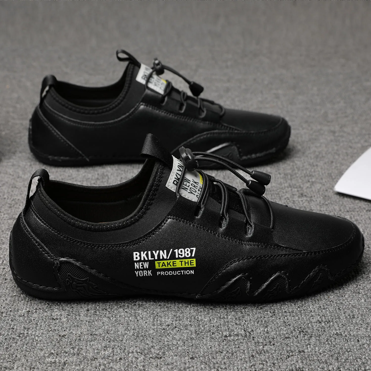 Лоферы мужские из натуральной кожи повседневная обувь для вождения плоская