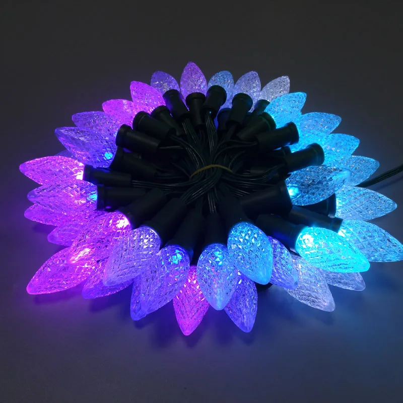 C9 DC12V WS2811 50 точек адресуемый RGB светодиодный светильник для рождественских