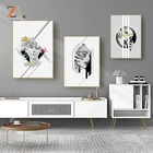 Постер в скандинавском стиле, черно-белая модная женская Настенная картина, геометрический абстрактный холст, картина на стену, Современный домашний декор