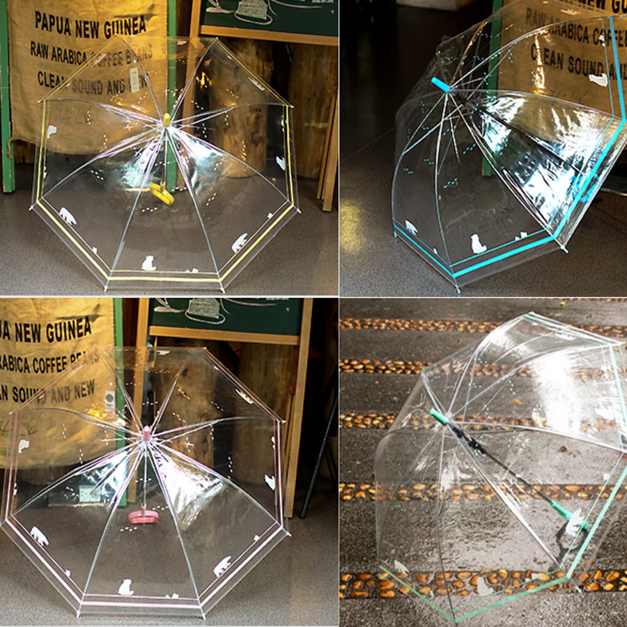 Милый прозрачный зонтик с кроликом детский женский зонт корпорация лезвие