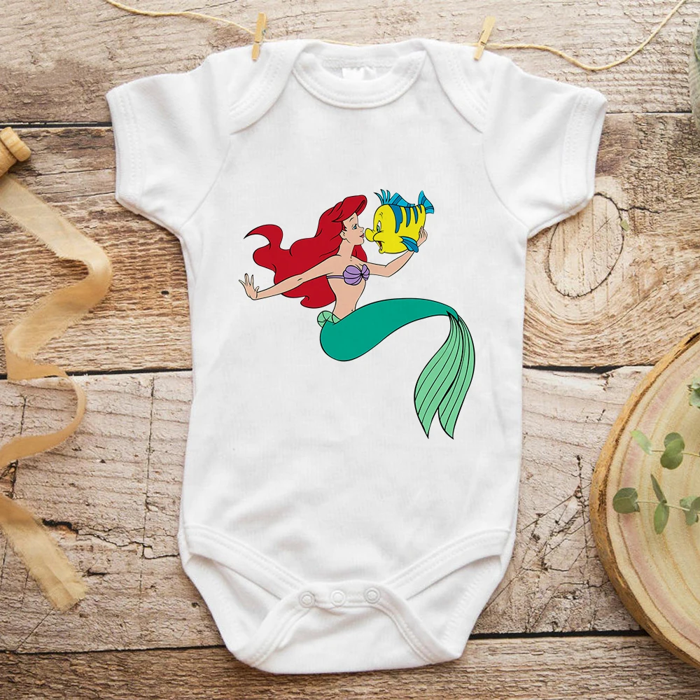 Комбинезон для маленьких девочек с маленькой русалочкой Ариэль новинка Летние