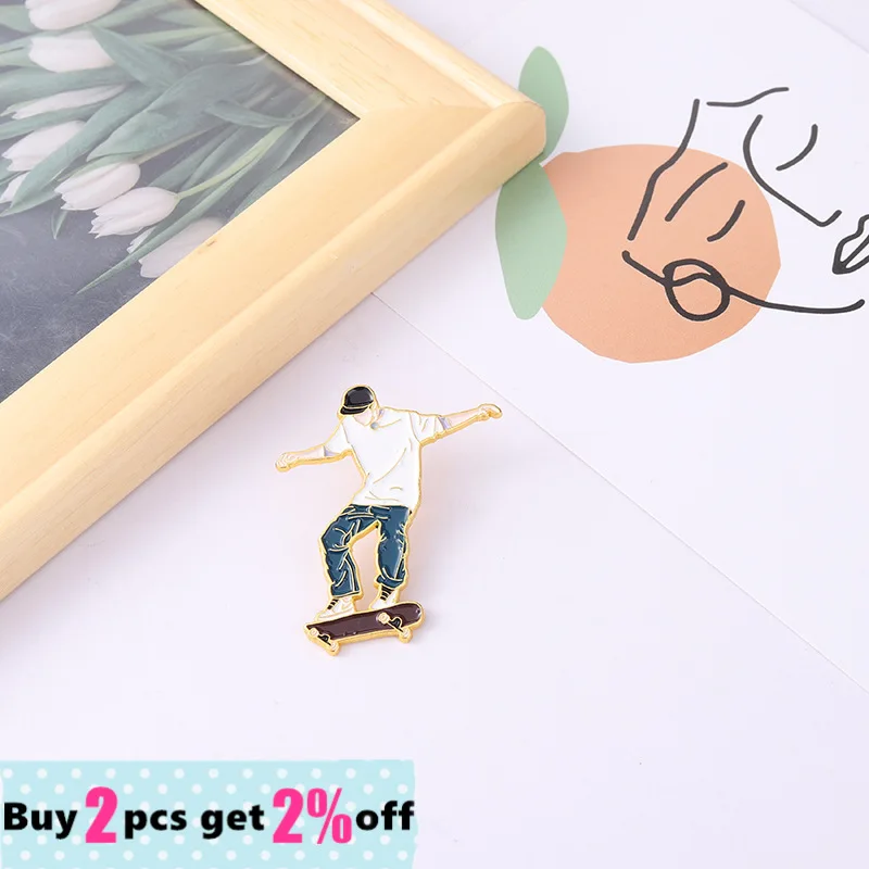 Фигуристки парень! Эмалированная булавка для мальчиков булавки лацканов броши